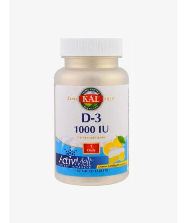 KAL D-3 1000 IU Activmelt 100kaps 25mcg Lemon - Buy Online on GoSupps.com