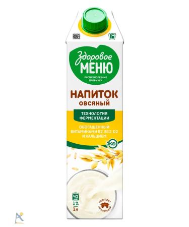 Green Milk Oatpasturized oatmeal drink without sugar 1 l*2 pcs - Buy Online on GoSupps.com