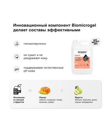 Wonder Lab EcoGel for washing hands and washing (pink peaches) 5 liters - Buy Online on GoSupps.com