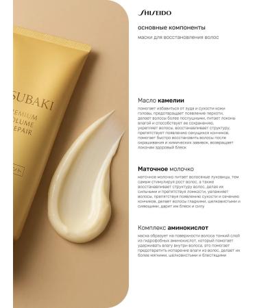 TSUBAKI Mask for restoration and hair volume 160 grams - Buy Online on GoSupps.com