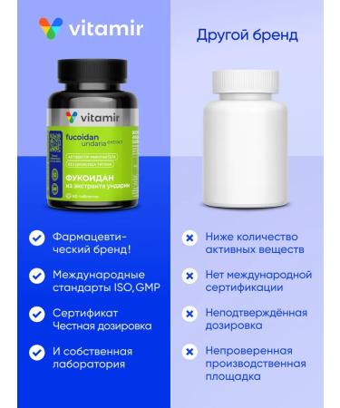 VITAMIR PRO Fucoidan for immunity from colds and flu 60 tab - Buy Online on GoSupps.com