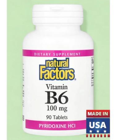 Natrol B-6 Pyridoxine HCl 100mg Natural Factors 90 Tabs