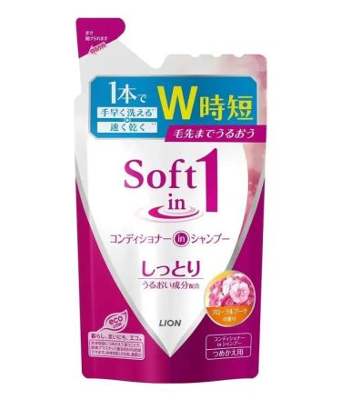 LION Soft in 1 Flower shampoo and hair air conditioner 380ml - Buy Online on GoSupps.com