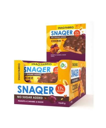 Snaq Fabriq Flasped peanuts raisins and caramel 45 g 10 pcs - Buy Online on GoSupps.com