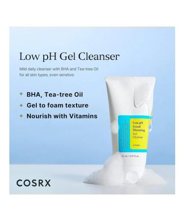 COSRX Good Morning Cleansing Gel Soft washing gel Low PH Good Morning Gel Cleanser - Buy Online on GoSupps.com