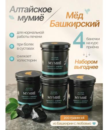 Wild honey Altai Mummy natural with honey 4 pieces