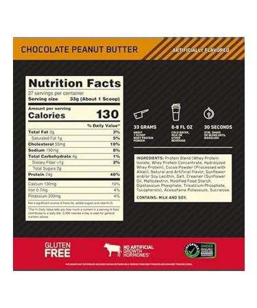 Optimum Nutrition Protein chocolate with peanuts 896g 28 servings - Buy Online on GoSupps.com