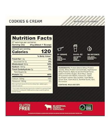 Optimum Nutrition Protein cookies with cream 896g 28 servings - Buy Online on GoSupps.com