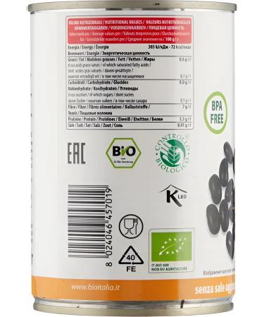 Bioitalia Black canned beans 400g - Buy Online on GoSupps.com