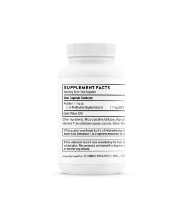 Thorne Research Methylplate folic acid for pregnant women 60 capsules - Buy Online on GoSupps.com