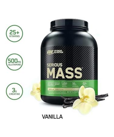Optimum Nutrition Serious Mass Vanilla Sirius Mass Vanil 6 pounds - Buy Online on GoSupps.com