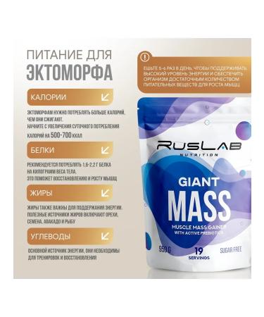 Ruslabnutrition GIANT MASS Gainer (950 GP) black currant - Buy Online on GoSupps.com