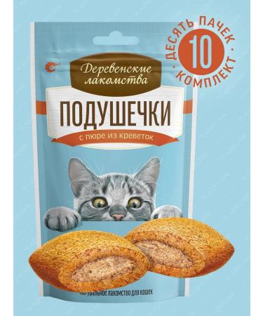 Country delicacies Pillows for cats with puree shrimp 30g*10pcs