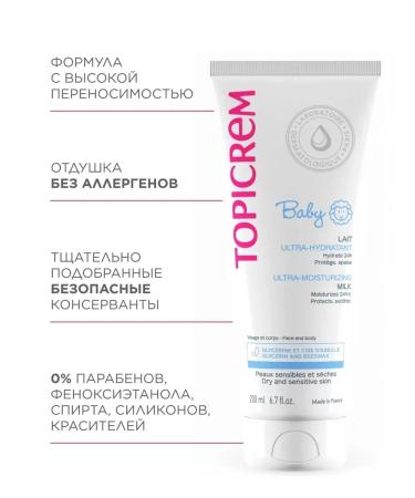 TOPICREM Ultra-moisturizing milk 200 ml (Baby) - Buy Online on GoSupps.com