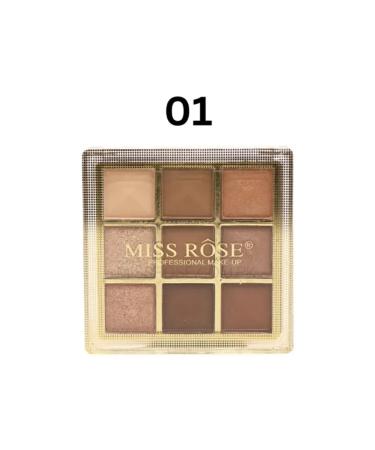 MISS ROSE Palette shadow for eyelids 9 colors tone 01