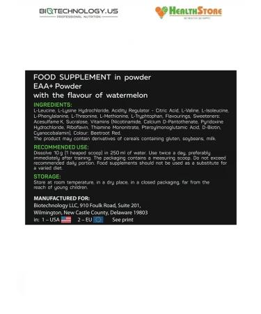 BiotechnologyUS EAA+ Powder 300g (watermelon) EA AMINOSCHICS POWER - Buy Online on GoSupps.com