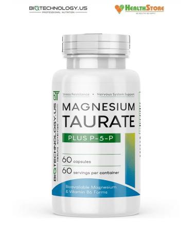 BiotechnologyUS Magnesium TaURate Plus P-5-P 60 Caps Magnesium Taurat Magnesum B6