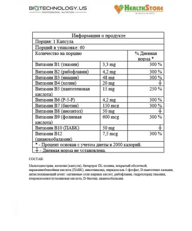 BiotechnologyUS Vitamin b Complex 60kaps complex Vitamin B C - Buy Online on GoSupps.com