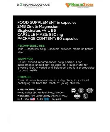 BiotechnologyUS ZMB 90 kama ZMA for men testobuster - Buy Online on GoSupps.com