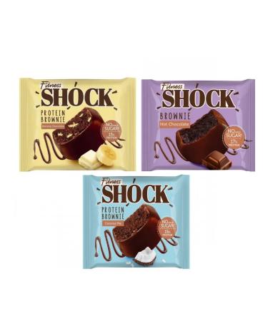 FitnessSHOCK Plazed Brownie Assorted No. 38 50 g 10 pcs - Buy Online on GoSupps.com