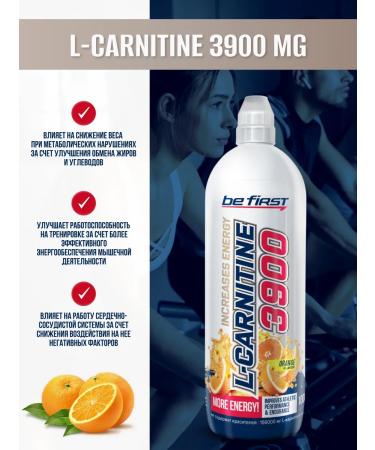Be First L carnitine liquid 3900 mg for weight loss 1 liter orange - Buy Online on GoSupps.com