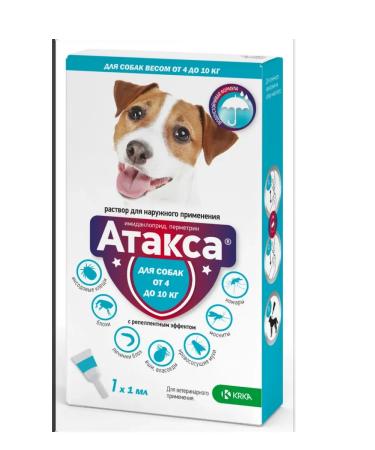 KRKA Attack Drops for dogs from 4 to 10 kg pipette 1
