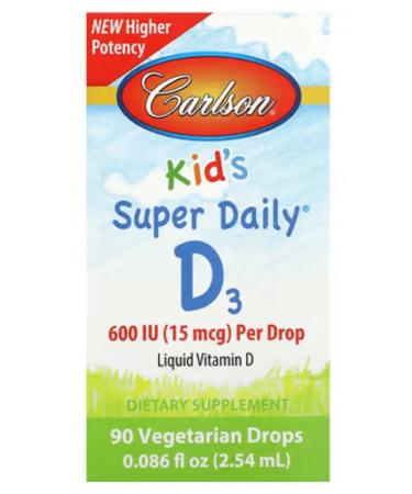 Carlson Labs Vitamin D3 for children Super Daily Kids 600iu 90 drops