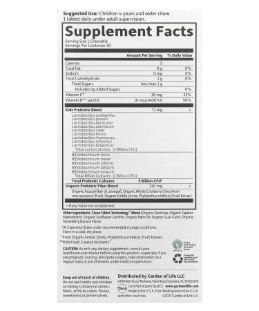 Garden of Life Dr. Formulated Children's Probiotic 5 billion banana 30 tablets - Buy Online on GoSupps.com
