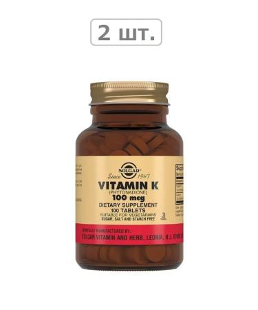 SOLGAR Vitamin K (phytoenadion) 100 mkg N100 table 310mg-2pcs