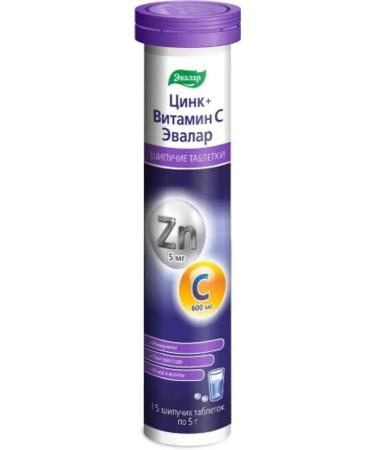 Evalar zinc+vitamin C n15 table spike 5.0g-1pc