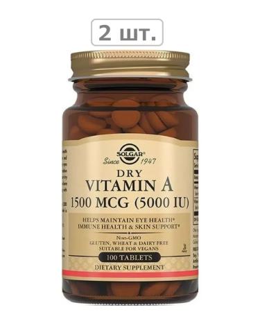 SOLGAR Dry Vitamin A 1500MKG (5000MO) N100 table 370mg-2pcs