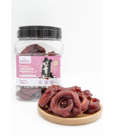 biohaus Dog treat for dogs duck with cod in a ring 750 g - Buy Online on GoSupps.com
