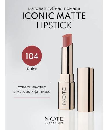 NOTE cosmetique Velvet lipstick ICONIC MATTE 104 RULER