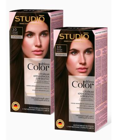 Essem Hair Studio Professional Persistent hair dye Ultima 3.0 Dark Chelkit 2 pcs