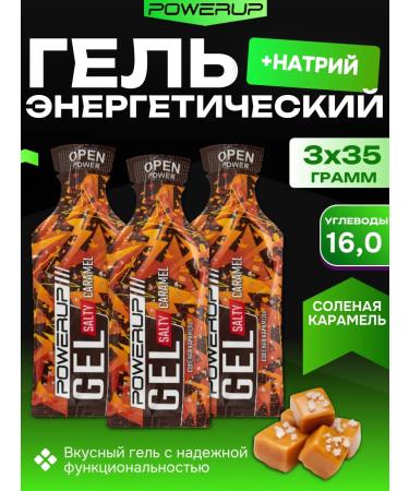 Powerup Energy gels in Sasha Salt Caramel 35g. 3 pcs