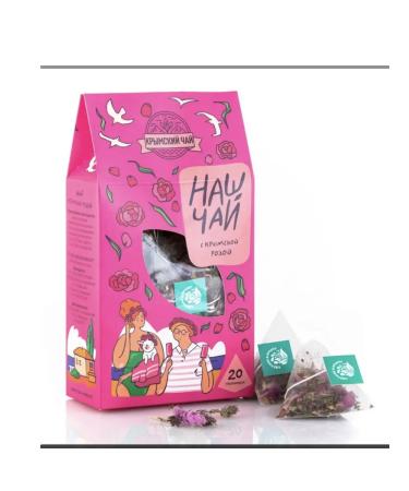 Herbs of the Crimean Mountains Natural tea with Crimean rose our tea in pyramids 20 pcs