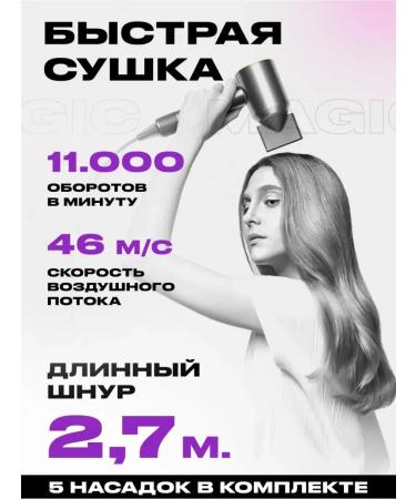 Super hair dryer Feng for a professional hair with 5 nozzles and ionization - Buy Online on GoSupps.com