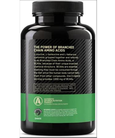 Optimum Nutrition BCAA 1000 200 Capsules (BCAA amino acids) - Buy Online on GoSupps.com