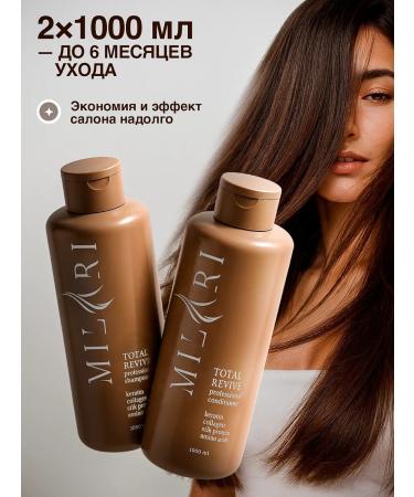 MILARI Set of shampoo and balm for dyed hair with keratin - Buy Online on GoSupps.com