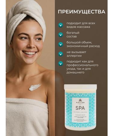 Kallos Cosmetics Cream Massage Kallos Spa for Body 1l - Buy Online on GoSupps.com