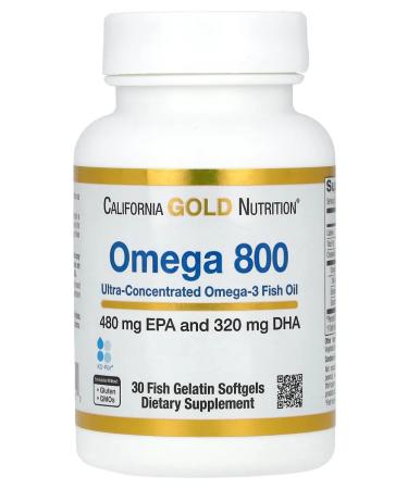 California Gold Nutrition Omega 800 ultra -acred fish oil 30 capsules