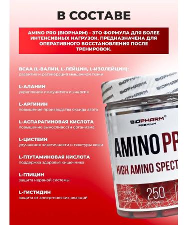 BioPharm Amino acids biofarm Amino Pro 250 Caps - Buy Online on GoSupps.com