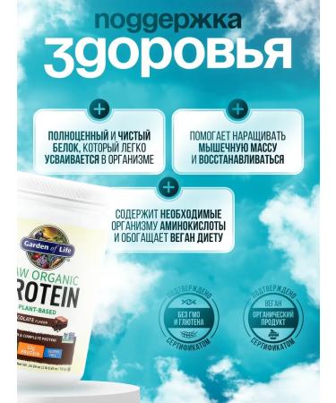 Garden of Life Raw Organic Plant protein chocolate 660 g - Buy Online on GoSupps.com