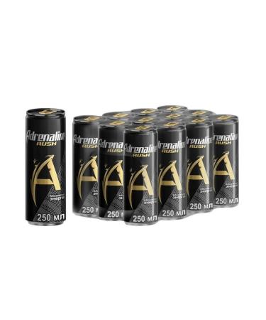Adrenaline Rush Energy drink Adrenaline 12 pcs x 250 ml (0.25) - Buy Online on GoSupps.com