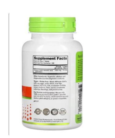NutriBiotic Vitamin C 1000 mg Vitamin C 100 tablets - Buy Online on GoSupps.com