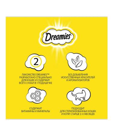 DREAMIES MIX pillow for cats salmon cheese 60 g 6 pcs - Buy Online on GoSupps.com
