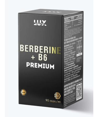 LuxEmotion Berberine+ B6 Premium 90 capsules. Berberin + B6