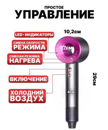 The world of hair dryers Hair hair dryer Powerful with nozzles 5 in 1 - Buy Online on GoSupps.com
