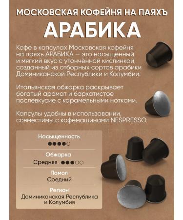 MOSCOW COFFEE SHOP ON SHARES Coffee in Nespresso capsules Arabica 50 pcs - Buy Online on GoSupps.com