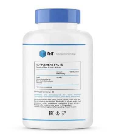 SNT Swiss Nutrition Technology SNT DMAE 250 Mg 90 Veg. Caps - for memory and attention - Buy Online on GoSupps.com